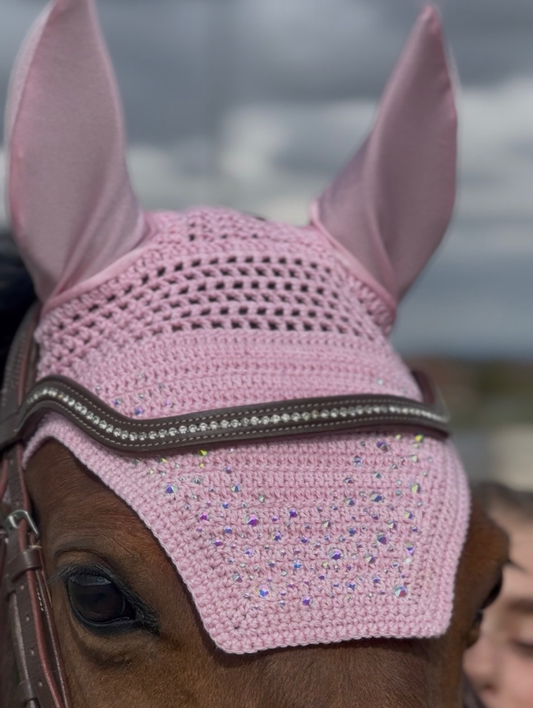 Bonnet court vinka-strass argent nacré